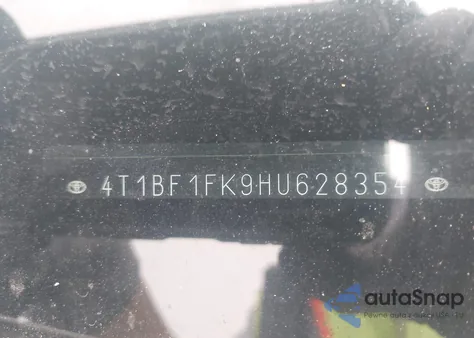 2017 Toyota Camry Se z USA, uszkodzony, nr VIN 4T1BF1FK9HU628354